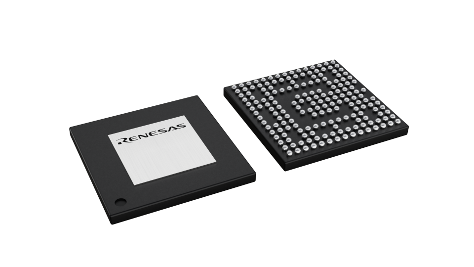 3D illustration featuring top and bottom views of FCCSP IC chip package with 180 lead count.