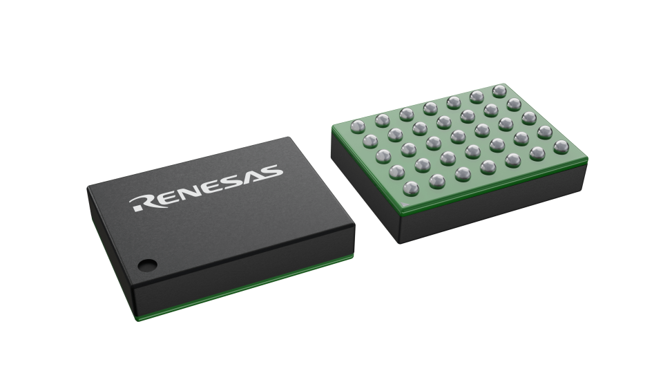 3D illustration featuring top and bottom views of FCCSP IC chip package with 35lead count