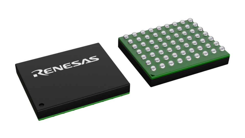 3D illustration featuring top and bottom views of FCCSP IC chip package with 63 lead count.