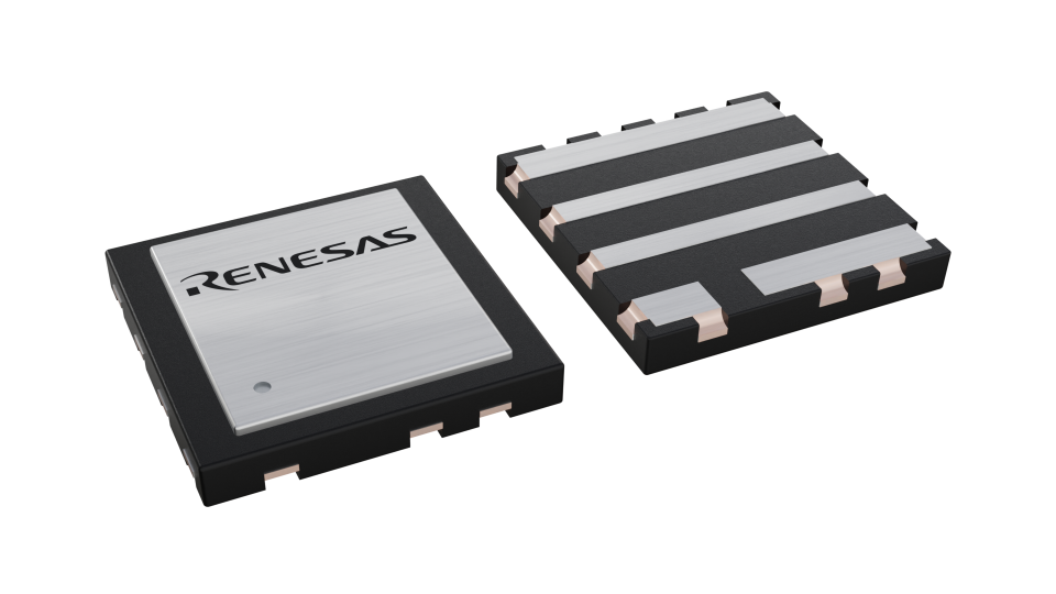 3D illustration featuring top and bottom views of FCQFN chip package with 5 lead count.
