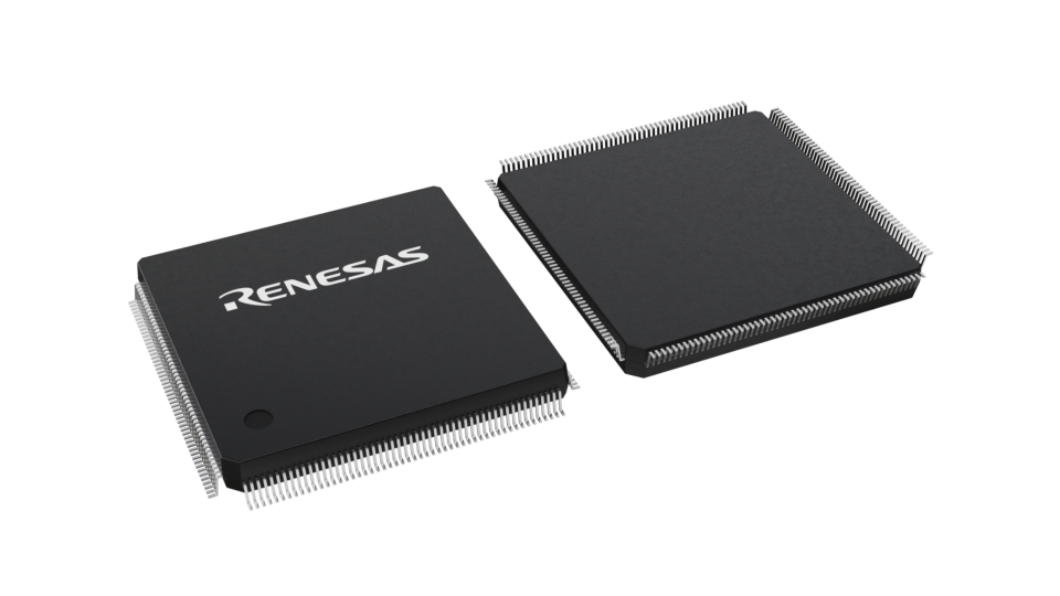 3D illustration featuring top and bottom views of FQFP IC chip package with 208 lead count.