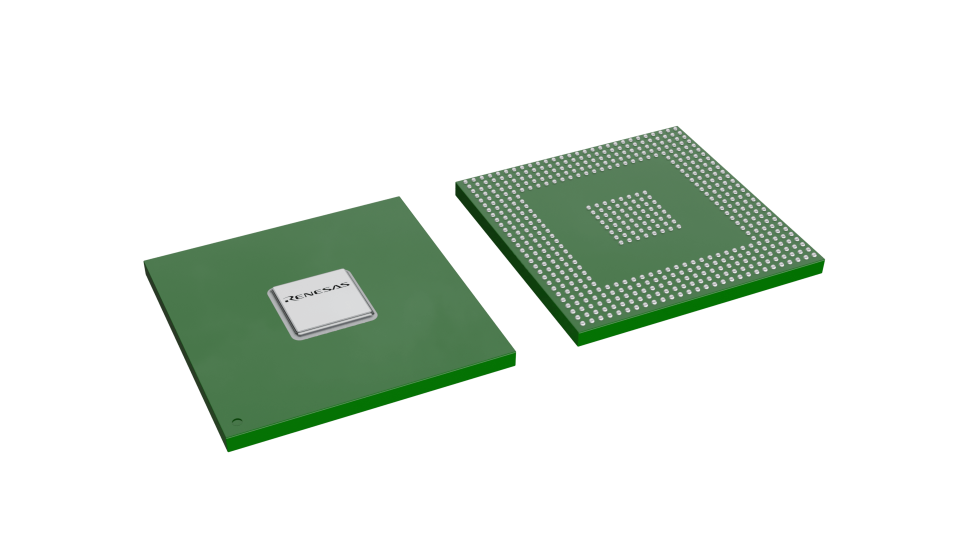 3D illustration featuring top and bottom views of HFBGA chip package with 524 lead count.