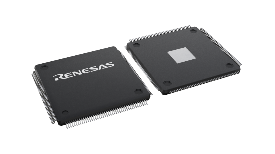 3D illustration featuring top and bottom views of HLQFP IC chip package with 176 lead count.
