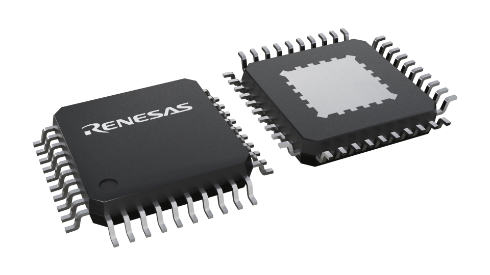 3D illustration featuring top and bottom views of HFQFP IC chip package with 40 lead count.