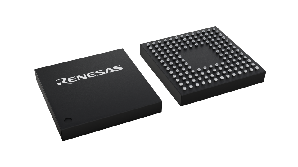 3D illustration featuring top and bottom views of LFBGA IC chip package with 144 lead count
