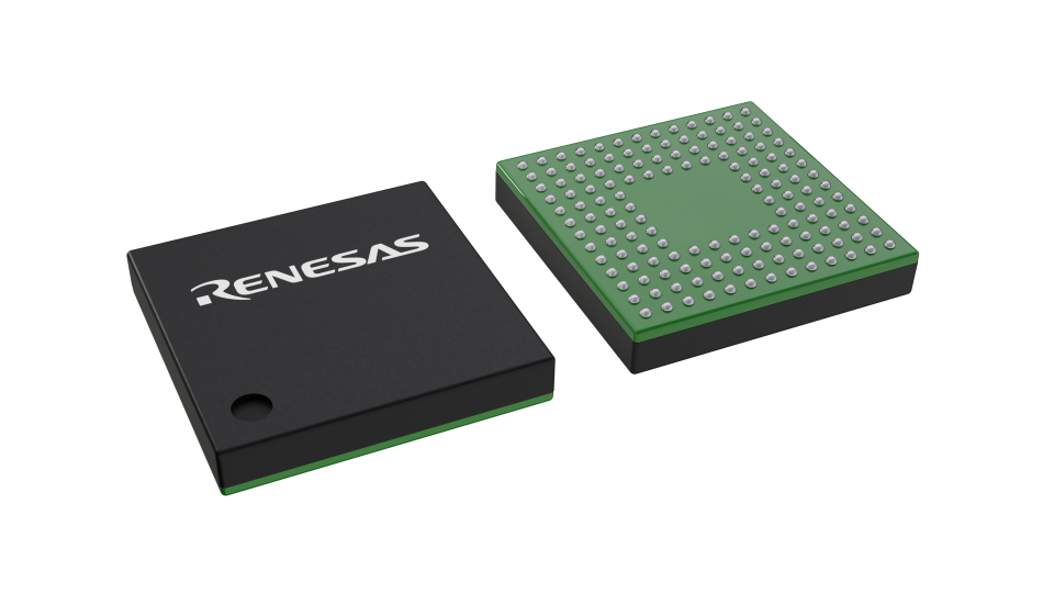 3D illustration featuring top and bottom views of LFBGA IC chip package with 144 lead count.