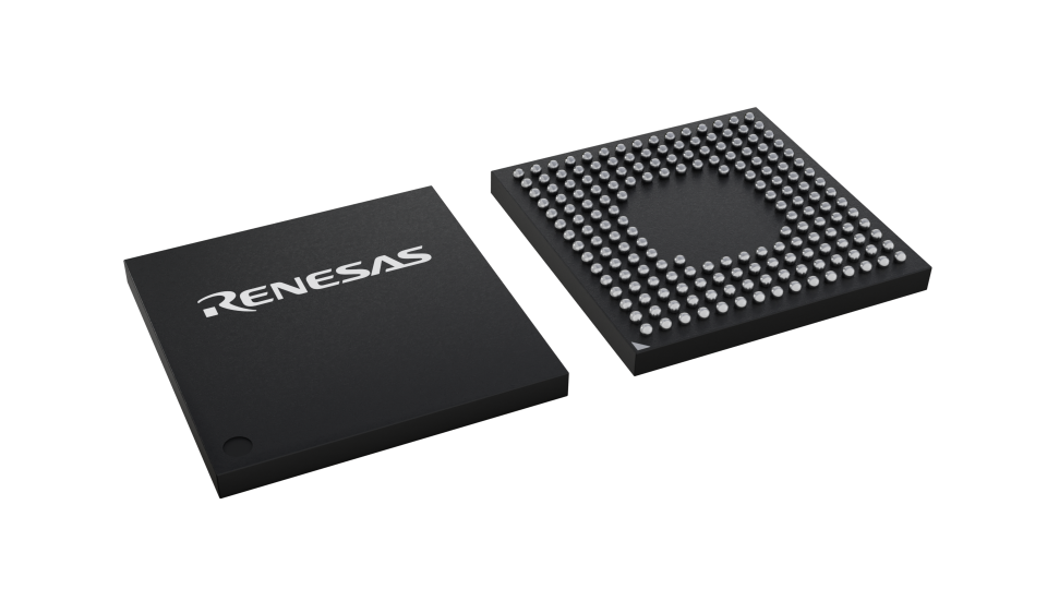 3D illustration featuring top and bottom views of LFBGA IC chip package with 180 lead count.