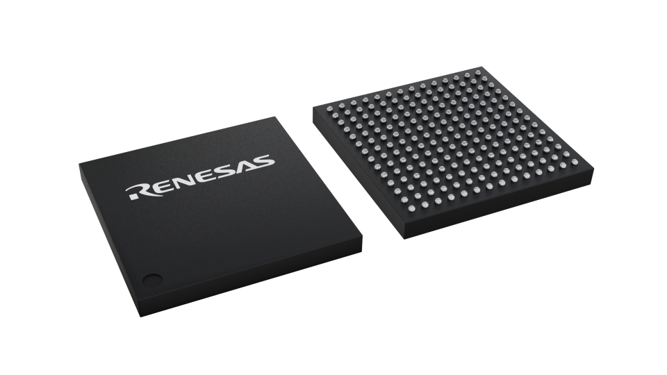 3D illustration featuring top and bottom views of LFBGA IC chip package with 196 lead count.
