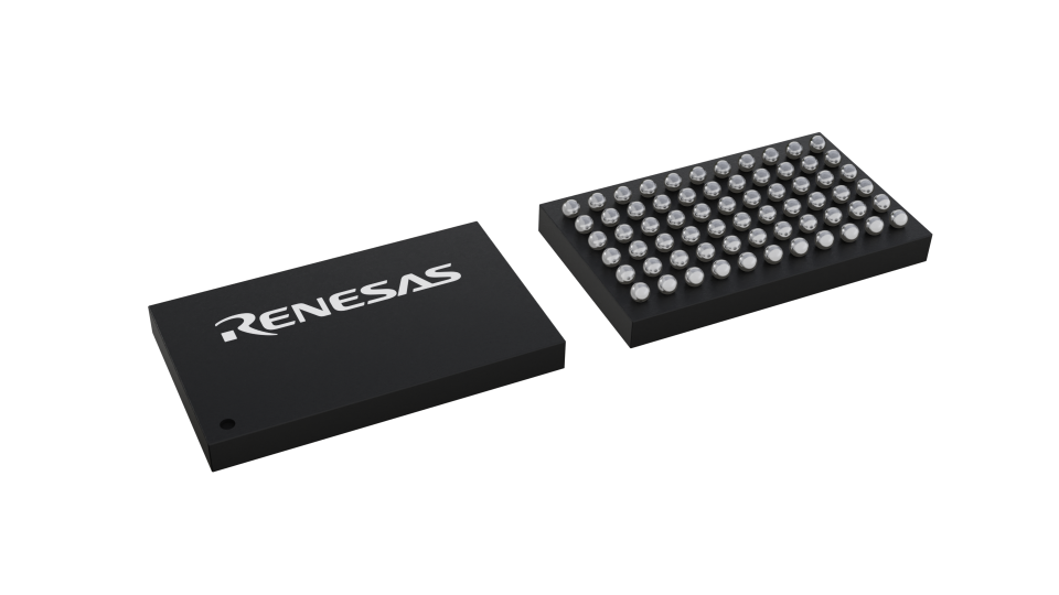 3D illustration featuring top and bottom views of LFBGA IC chip package with 66 lead count.