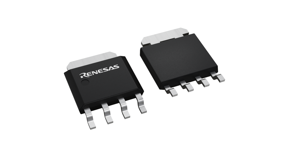 3D illustration featuring top and bottom views of LFPAK chip package with 5 lead count.