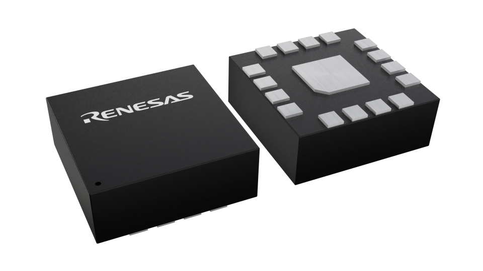 3D illustration featuring top and bottom views of LGA IC chip package with 16 lead count.