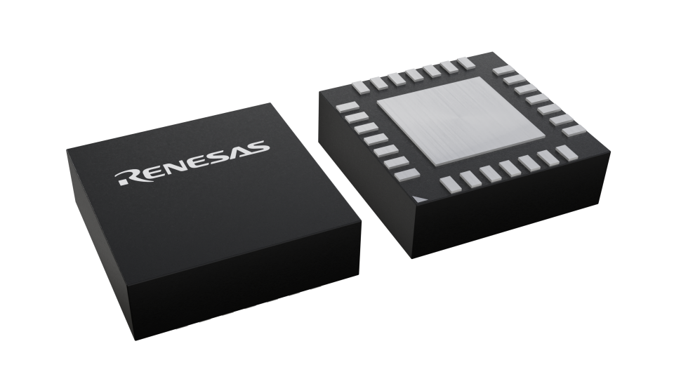 3D illustration featuring top and bottom views of LGA IC chip package with 28 lead count.