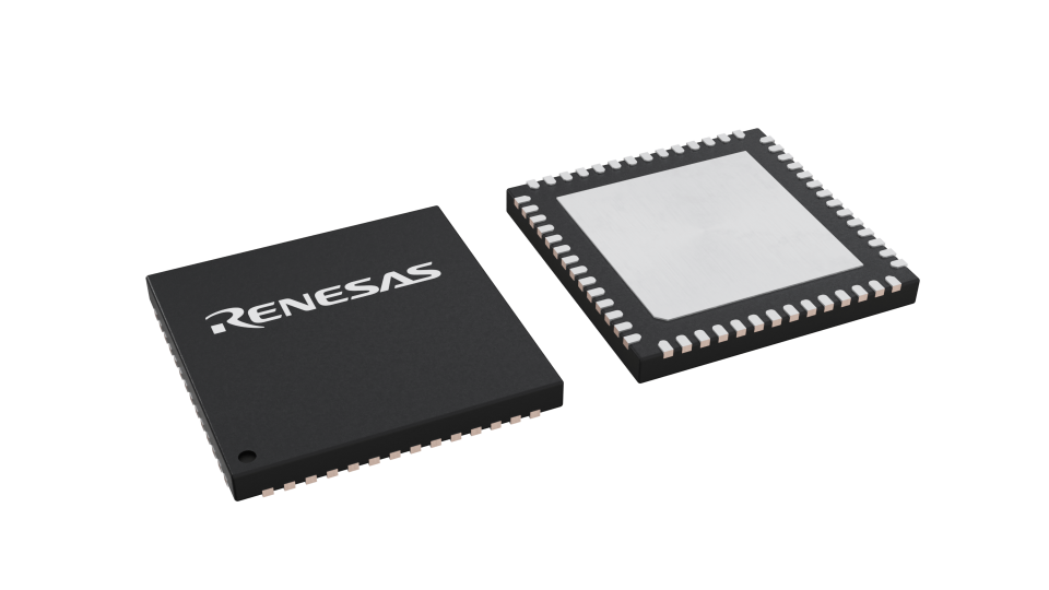 3D illustration featuring top and bottom views of LQFN IC chip package with 56 lead count.