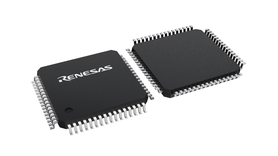 3D illustration featuring top and bottom views of LQFP chip package with 64 lead count.