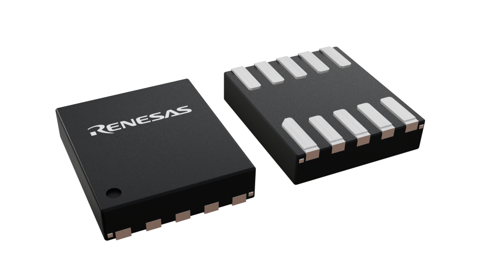 3D illustration featuring top and bottom views of ODFN IC chip package with 10 lead count.