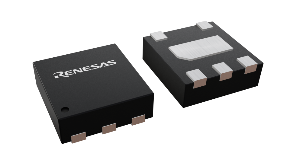 3D illustration featuring top and bottom views of ODFN IC chip package with 5 lead count.