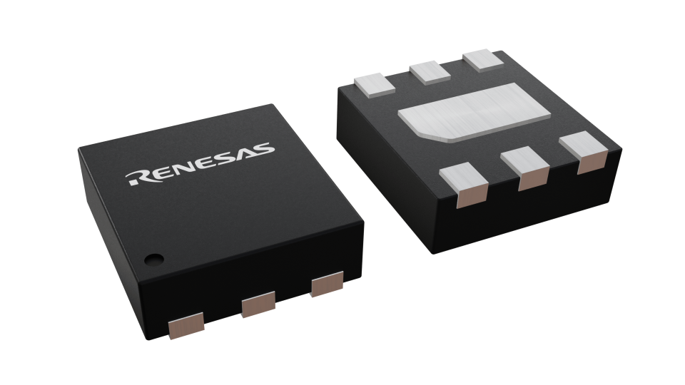 3D illustration featuring top and bottom views of ODFN IC chip package with 6 lead count.