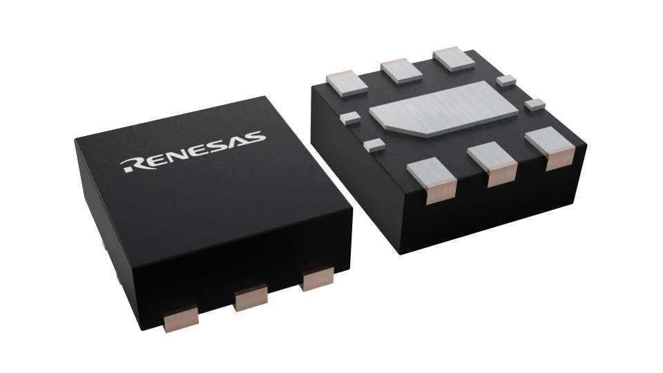 3D illustration featuring top and bottom views of ODFN chip package with 6 lead count.
