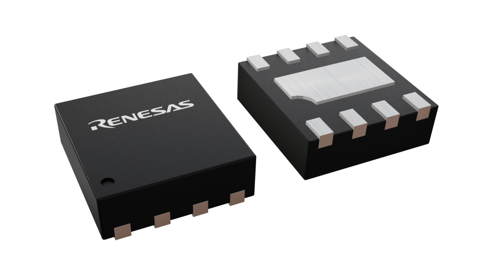 3D illustration featuring top and bottom views of ODFN IC chip package with 8 lead count.