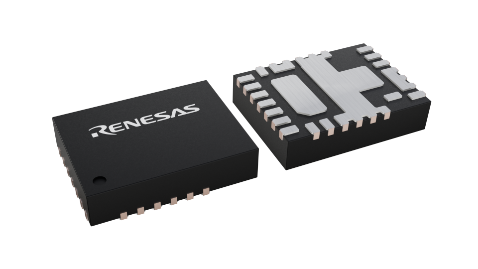 3D illustration featuring top and bottom views of PQFN chip package with 26 lead count.