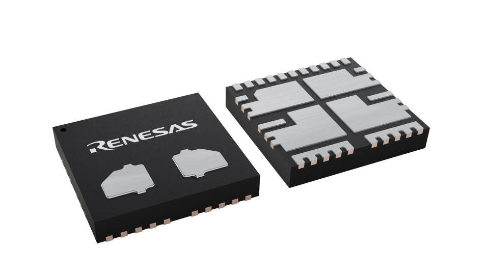 3D illustration featuring top and bottom views of PQFN chip package with 33 lead count.