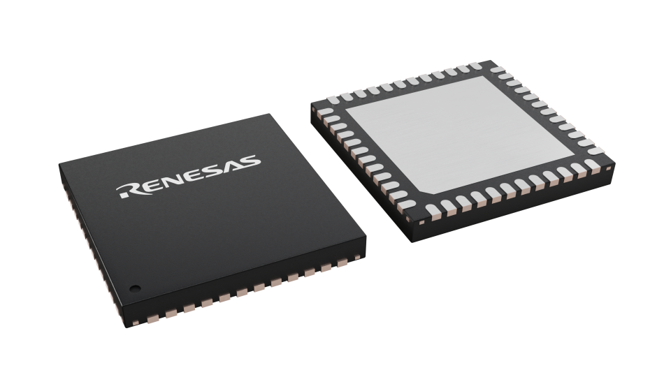 3D illustration featuring top and bottom views of QFN chip package with 48 lead count.