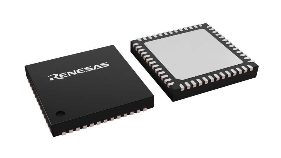 3D illustration featuring top and bottom views of QFN chip package with 52 lead count.