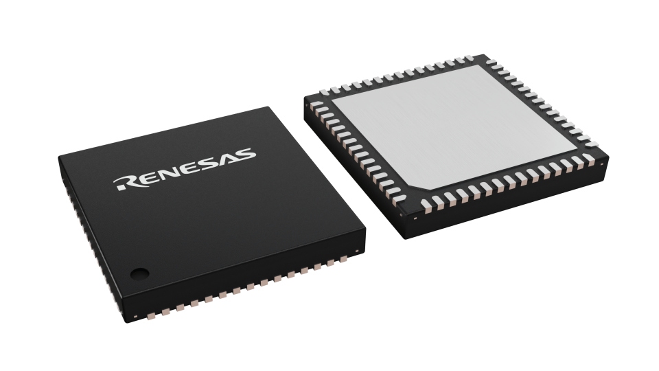 3D illustration featuring top and bottom views of QFN IC chip package with 60 lead count