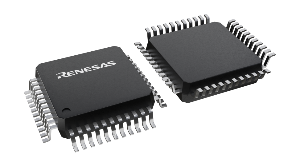 3D illustration featuring top and bottom views of QFP chip package with 44 lead count.