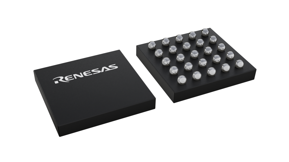 3D illustration featuring top and bottom views of S-UFBGA chip package with 25 lead count.