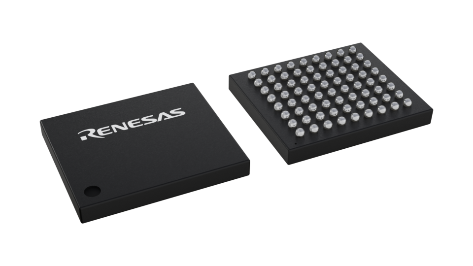 3D illustration featuring top and bottom views of S-UFBGA chip package with 72 lead count.