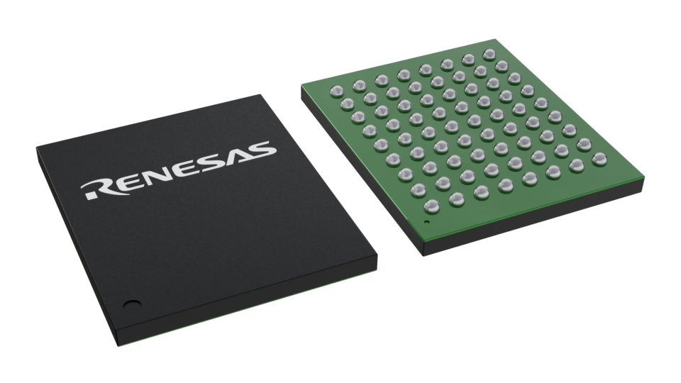 3D illustration featuring top and bottom views of S-UFBGA chip package with 72 lead count.