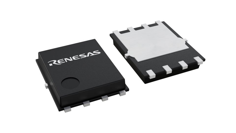 3D illustration featuring top and bottom views of SO8-FL IC chip package with 8 lead count.