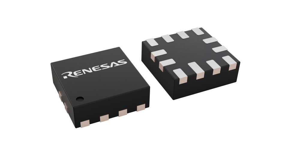 3D illustration featuring top and bottom views of STQFN chip package with 12 lead count.