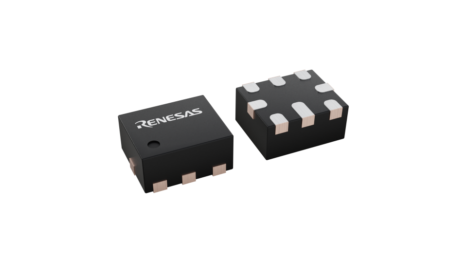 3D illustration featuring top and bottom views of STQFN chip package with 8 lead count.