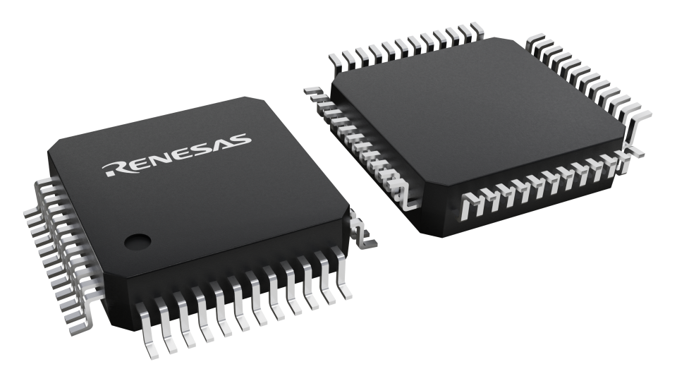 3D illustration featuring top and bottom views of TFQFP chip package with 48 lead count.
