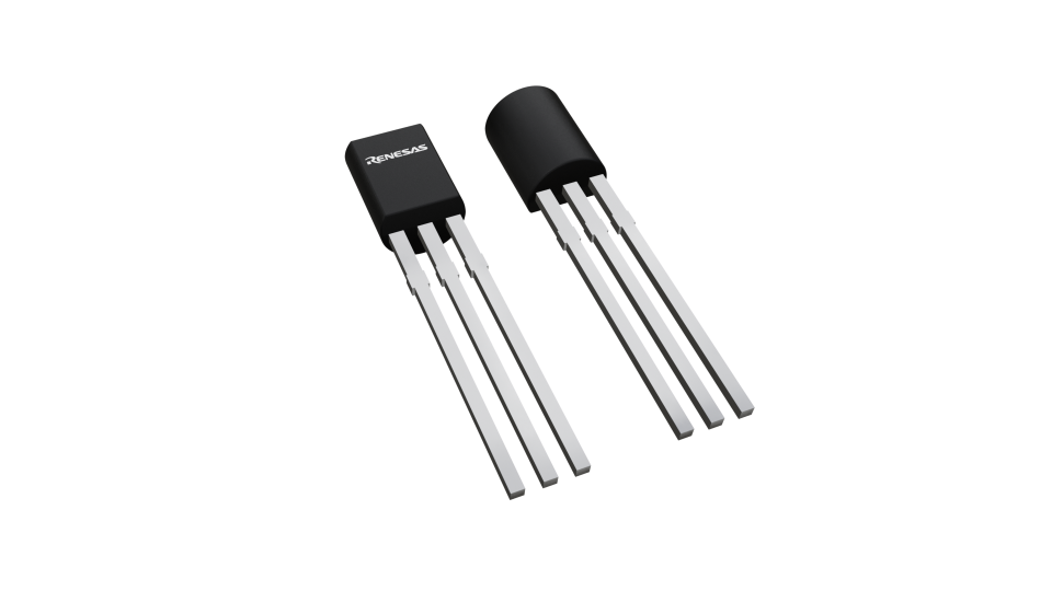 3D illustration featuring top and bottom views of TO-92(1) chip package with 3 lead count.