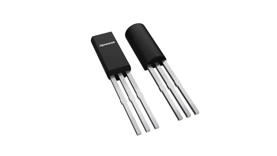 3D illustration featuring top and bottom views of TO-92(MOD) chip package with 3 lead count.