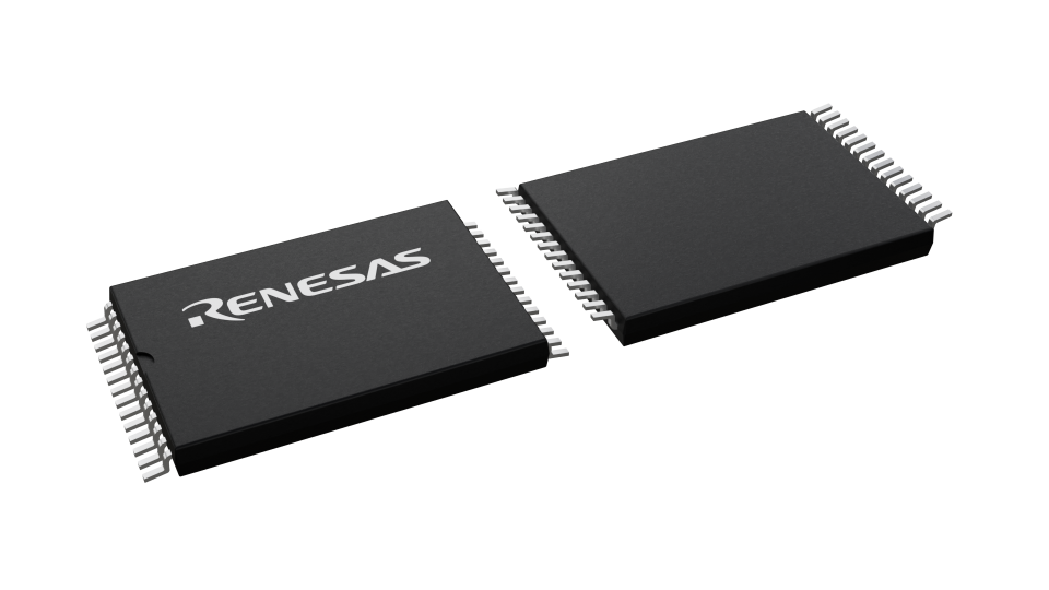 3D illustration featuring top and bottom views of TSOP(1) chip package with28 lead count.