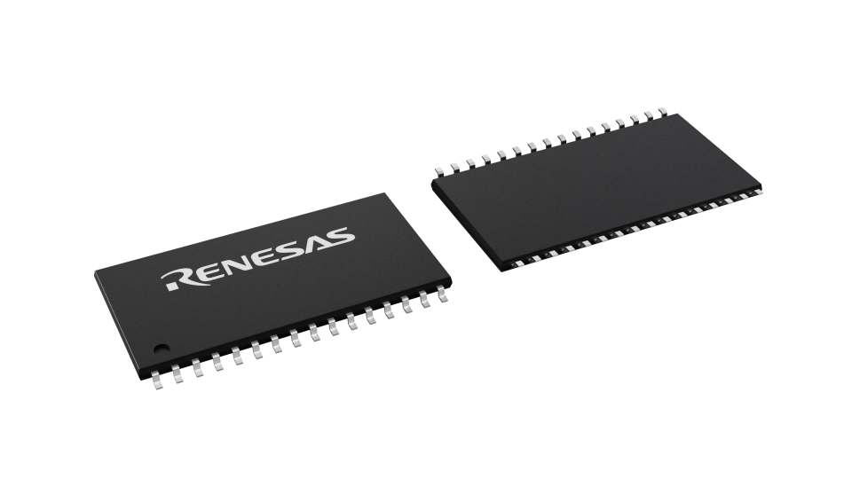 3D illustration featuring top and bottom views of TSOP(2) IC chip package with 32 lead count.