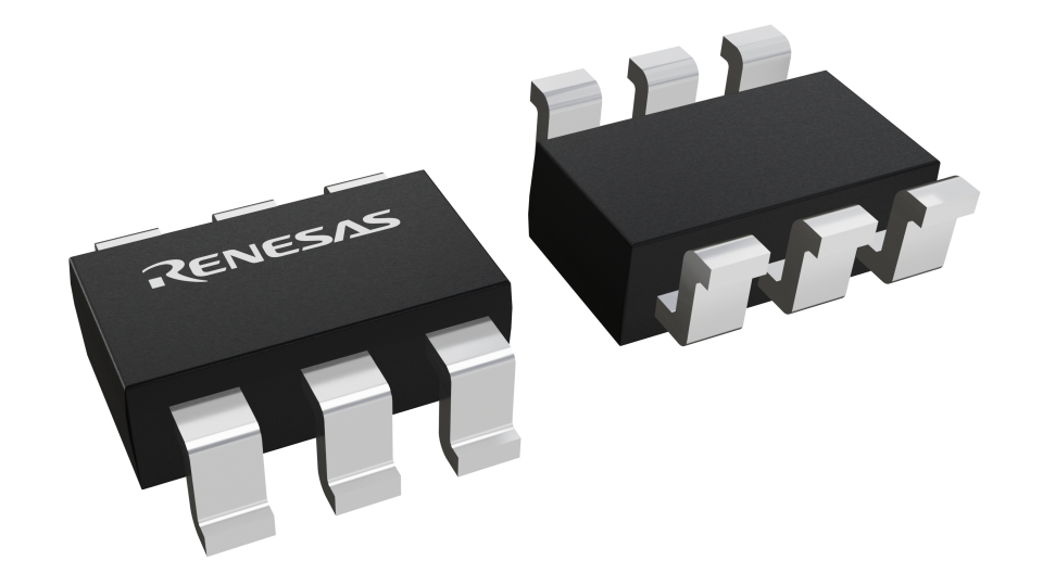 3D illustration featuring top and bottom views of TSOT IC chip package with 6 lead count.
