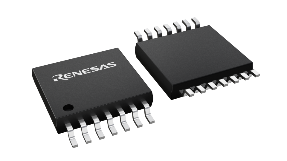 3D illustration featuring top and bottom views of TSSOP IC chip package with 14 lead count.
