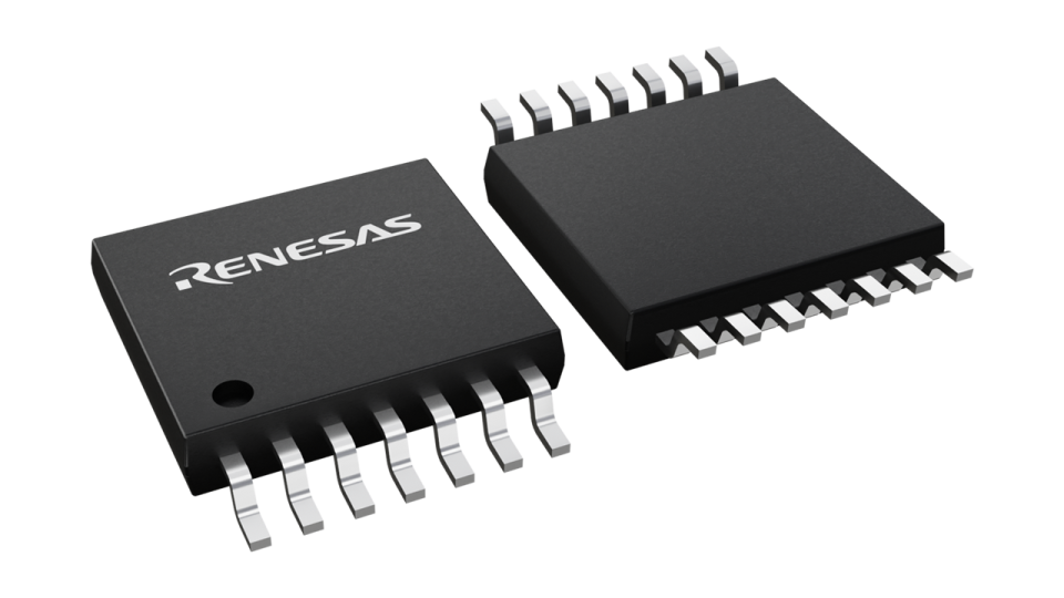 3D illustration featuring top and bottom views of TSSOP IC chip package with 14 lead count.