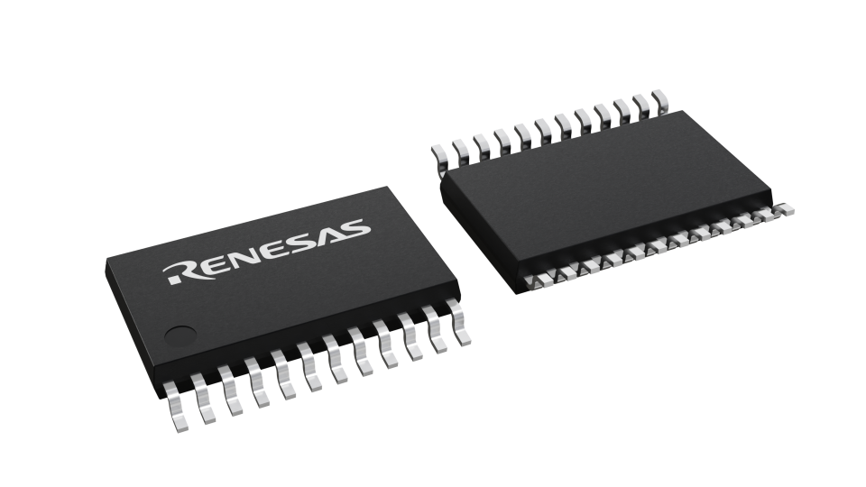 3D illustration featuring top and bottom views of TSSOP IC chip package with 24 lead count.