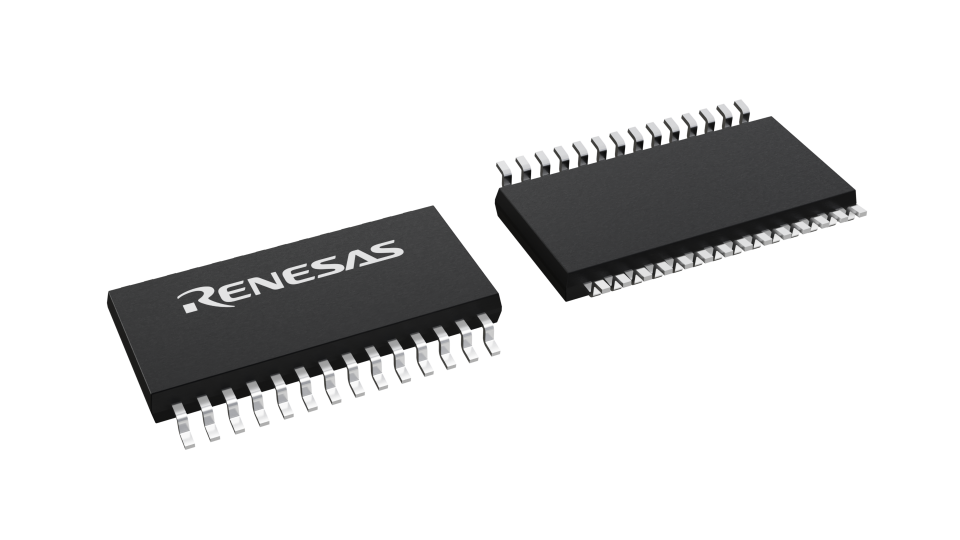 3D illustration featuring top and bottom views of TSSOP IC chip package with 28 lead count.