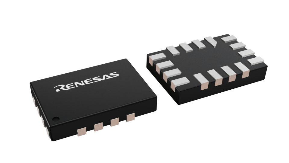 3D illustration featuring top and bottom views of uTQFN IC chip package with 16 lead count.