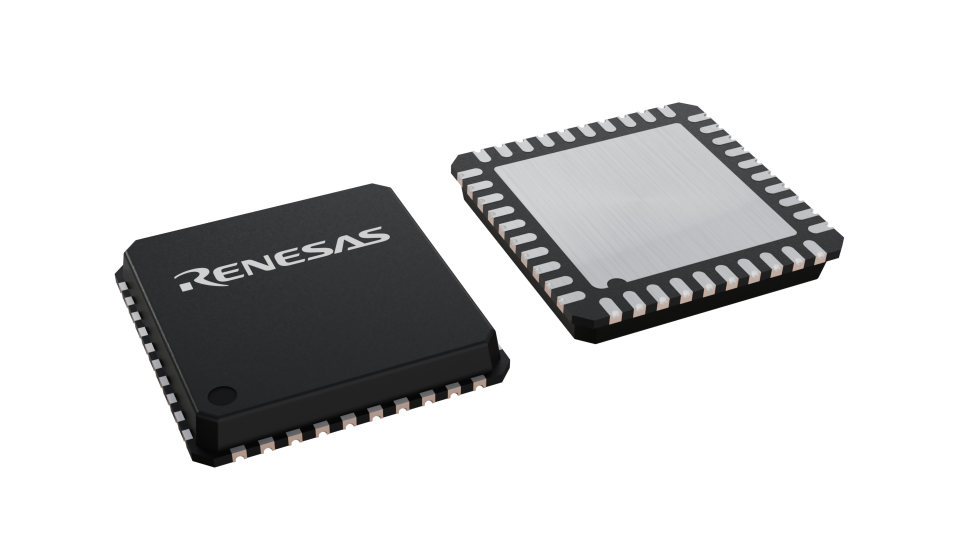 3D illustration featuring top and bottom views of WFQFN IC chip package with 40 lead count.