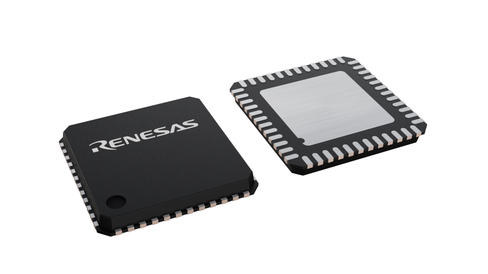 3D illustration featuring top and bottom views of WFQFN IC chip package with 48 lead count.
