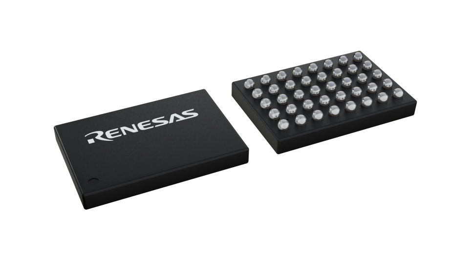 3D illustration featuring top and bottom views of WLCSP IC chip package with 40 lead count.