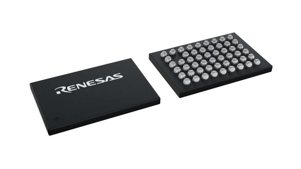 3D illustration featuring top and bottom views of WLCSP IC chip package with 53 lead count.